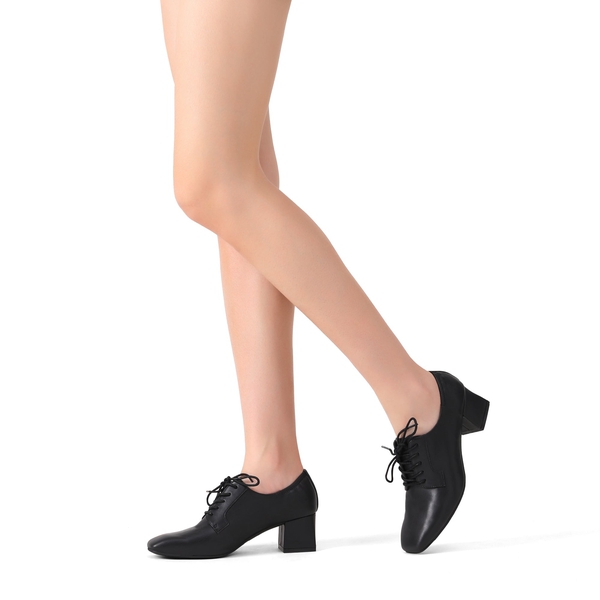 Vintage Dress Oxfords Shoes - BLACK PU - 1